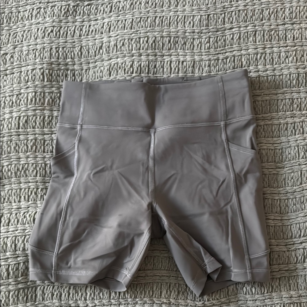 Lululemon Athletica Gray Athletic Shorts with Compression Fit